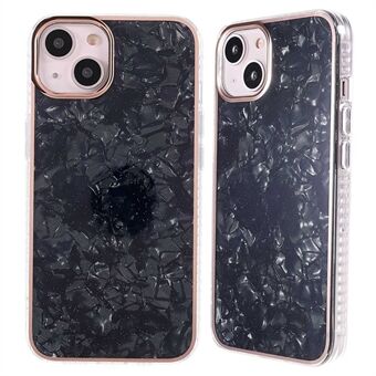Lacquered TPU Phone Case for iPhone 13 , IMD Seashell Texture Anti-Drop Phone Protective Accessory