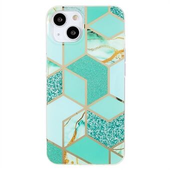 Shockproof Phone Case for iPhone 13  Splicing Geometric Marble Pattern TPU Phone Cover IMD Slim Case