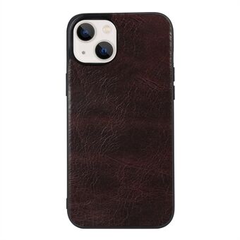 For iPhone 13  Crazy Horse Texture Genuine Cowhide Leather Coated PC + TPU Phone Case