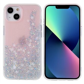 DFANS For iPhone 13  Snowflake Glitter Sequins Phone Case Drop-proof PC + TPU Back Cover