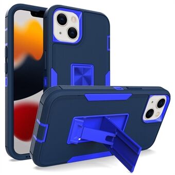 For iPhone 13  Back Shell, PC + TPU Hybrid Phone Cover with Integrated Kickstand Car Mount Metal Sheet Case