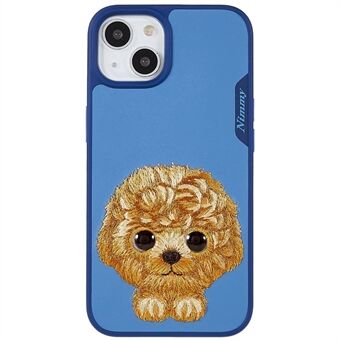 NIMMY Big Eyes Pet Series for iPhone 13  Embroidery Shockproof Phone Case PU Leather Coated PC + TPU Cover