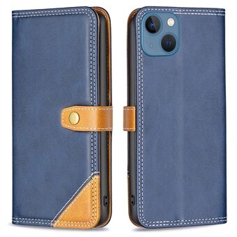 BINFEN COLOR for iPhone 13  BF Leather Series-8 12 Style Stand Flip Shell, Card Slots Splicing Leather Case Double Stitching Lines Phone Cover