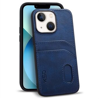 KSQ 001 Series All Edge Wrapped Protection Shell Case for iPhone 13 , PU Leather+TPU+PC Cell Phone Cover with Card Slots