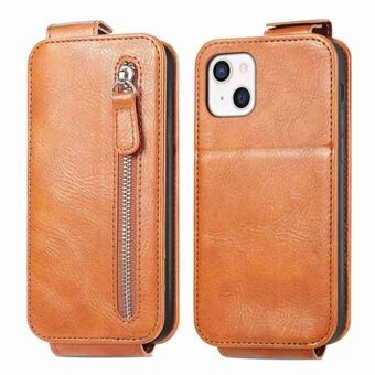 Vertical Flip Leather Case for iPhone 13 , Zipper Wallet Stand Full Protection Phone Cover