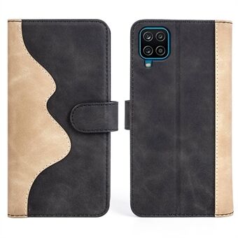 Telefonbeskyttelsescover Lædertaske til iPhone 13 , farvesplejsningsstativ Stand Smartphone Shell - Sort