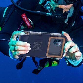 SHELLBOX 15M Underwater Full Body Phone Shell Vandtæt dykkertaske II med anti-tabt reb til iPhone 14-serien / 13-serien / 12-serien