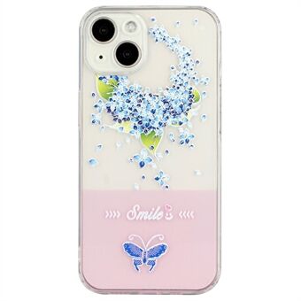 Til iPhone 13  lakeret Butterfly TPU Bagcover Anti-drop Mobiltelefon Beskyttelsescover