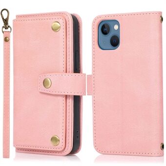 Til iPhone 13  Drop-sikker telefon-flip-pung-cover- Stand Ridsefast PU-læder-telefontaske med flere kortpladser