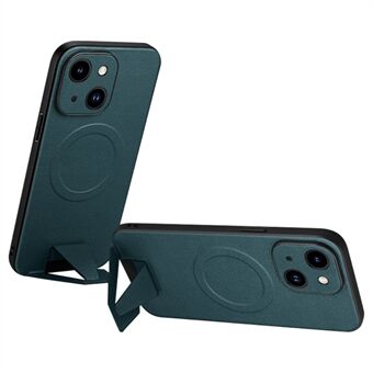 SULADA Star Series til iPhone 13 6,1 tommer Anti-ridse Kickstand telefontaske PU læderbelagt PC + TPU Hybrid Cover Kompatibel med MagSafe