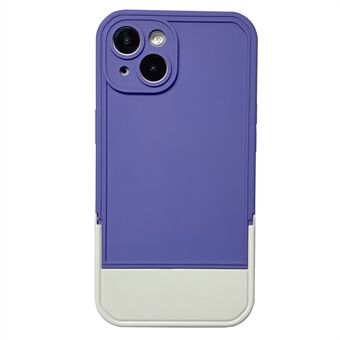 Til iPhone 13 6,1 tommer Drop-resistent TPU-cover bund skjult støttefod Farve splejsning mobiltelefon bagcover - lilla