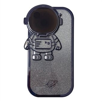 Stødsikkert etui til iPhone 13 6,1 tommer Spaceman Glitter Design galvanisering etui Anti-drop TPU telefonskal med linsecover