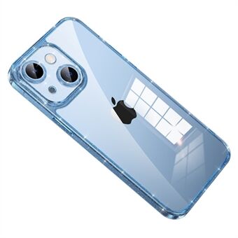 SULADA Til iPhone 13 Hærdet glasbagside+Glitter TPU-ramme Telefoncover Linsebeskytter Telefoncover