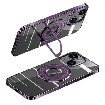 Til iPhone 13 6,1 tommer galvaniseret magnetisk etui Ring Kickstand PC-telefoncover Kompatibel med MagSafe
