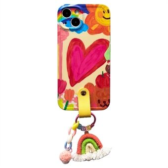 Til iPhone 13 Blødt TPU-telefoncover Hjertemønster Stødsikker mobiltelefonetui med regnbue-dekor