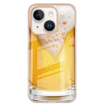 YB IMD Series-19 Style D til iPhone 13 6,1 tommer 2,0 mm TPU beskyttelsescover Elektrobelagt IMD-mønster telefoncover