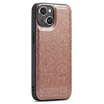 DG.MING til iPhone 13-etui Glitter PU-læder+PC+TPU Anti-ridse Telefonomslag