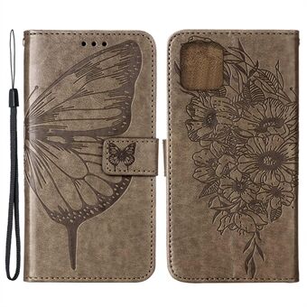 Fuldt beskyttende aftryk Butterfly Flower Pattern Pung Stand Læder Telefoncover til iPhone 13 Pro 
