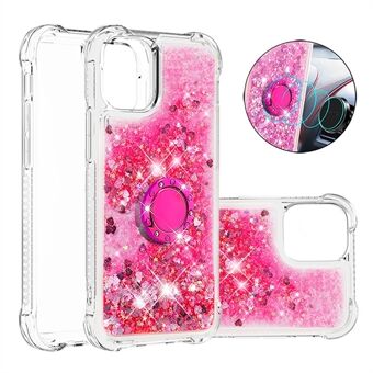 Glitter Bling Floating Liquid Sparkle Quicksand Soft TPU Sødt telefoncover med Ring til iPhone 13 Pro 