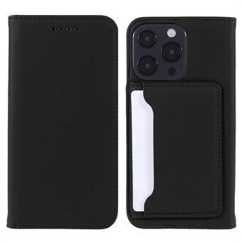 Skin-touch Feeling Kickstand Wallet Lædertaske med magnetisk autoabsorberet lukning til iPhone 13 Pro 6,1 tommer