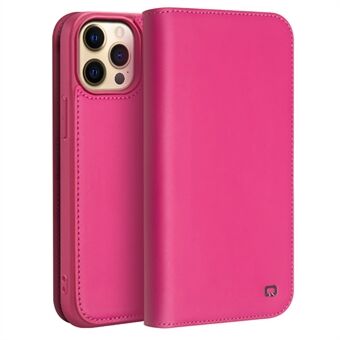 QIALINO Folio Flip Top Layer Koskind Lys Stand Pung Design Telefon Cover til iPhone 13 Pro 
