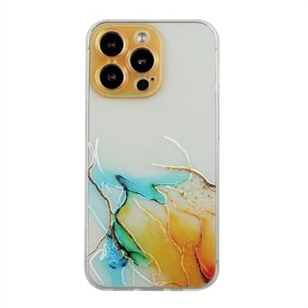 Farverigt prægede marmormønster print Frit snoet TPU præcist udskåret telefoncover til iPhone 13 Pro 