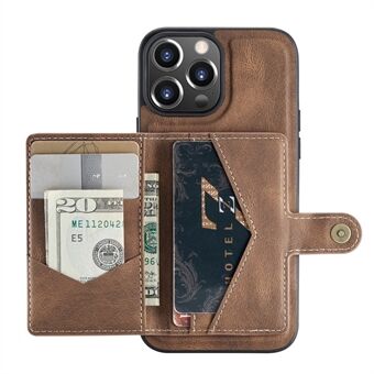 JEEHOOD Stødsikkert aftageligt 2-i-1 telefoncover Kickstand tegnebog Magnetisk design læderbelagt TPU telefoncover til iPhone 13 Pro 