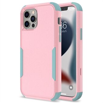 3 i 1 aftagelig mobiltelefon Anti-ridsebeskytter Stødsikkert cover Støvtæt TPU + PC-telefoncover til iPhone 13 Pro - Pink/Grey Green