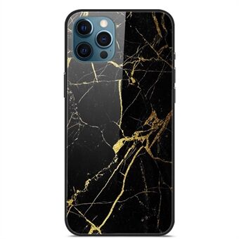 Mønsterudskrivning Blød TPU-ramme Hærdet glas Glat ridsesikkert beskyttende bagcover til iPhone 13 Pro 