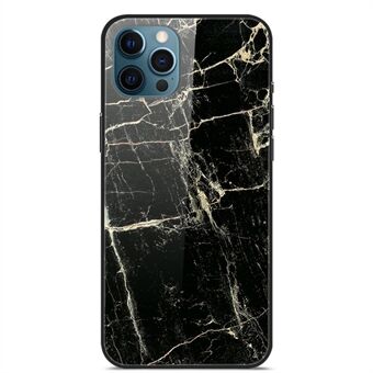 Mønsterudskrivning Blød TPU-ramme Hærdet glas Glat ridsesikkert beskyttende bagcover til iPhone 13 Pro 
