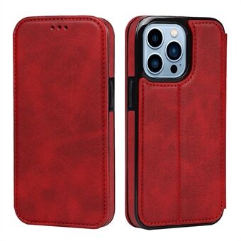 Jazz Series PU-læder + TPU magnetisk Stand med kortholder til iPhone 13 Pro - Rød
