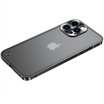 Anti-ridse hærdet glas + Metal Hybrid Cover Mat Mobiltelefon Shell til iPhone 13 Pro 