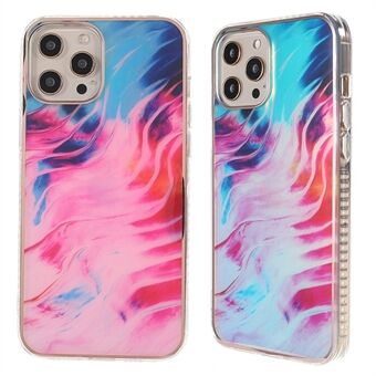IMD TPU Phone Case for iPhone 13 Pro , Aurora Effect Watercolor Pattern Electroplating Mobile Phone Cover