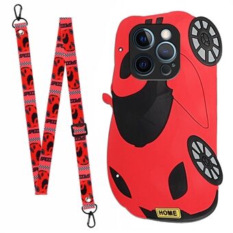 TPU Phone Cover for iPhone 13 Pro , with Special-Shaped Silicone Outer Patch + Long Lanyard