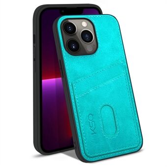 KSQ 003 Series for iPhone 13 Pro  Card Slots Design Scratch-resistant Protective Case PU Leather Coated PC+TPU Hybrid Phone Shell