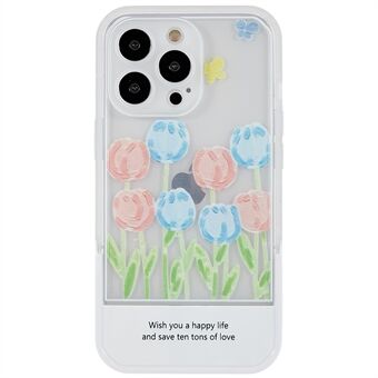 Tulipaner Blomstermønster Udskrivning Blødt TPU-cover til iPhone 13 Pro  Kamerabeskyttelse Beskyttelsescover med Kickstand