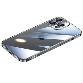 SULADA JINGJIA-serien til iPhone 13 Pro  galvanisering Ultra-slankt pc-telefoncover med linsebeskytter af hærdet glas