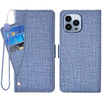Til iPhone 13 Pro  Jean Cloth Texture Læder + TPU beskyttende telefonetui Pungstil Roterende kortslot designcover med Stand