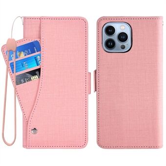 Til iPhone 13 Pro  Jean Cloth Texture Læder + TPU beskyttende telefontaske Pungstil Roterende kortslot designcover med Stand
