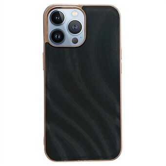 Til iPhone 13 Pro  Mælkevejsmønster trykt anti-ridse telefonskal nano galvanisering PU læder+TPU telefoncover