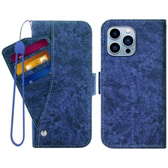 Til iPhone 13 Pro  PU læder Vand-blæk Maling Tekstur Telefon Case Roterende kortpladser Stand Pung Folio Flip Cover