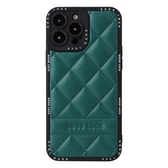 Rhombic Grid Texture Phone Case til iPhone 13 Pro , PU læder + pc + TPU Anti-ridse telefonbagcover