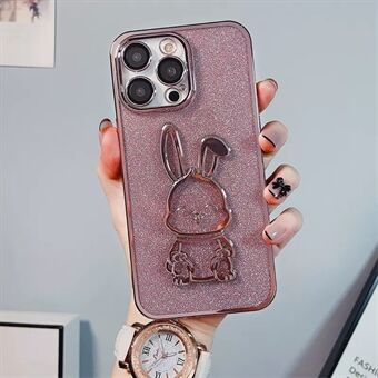 Til iPhone 13 Pro 6,1 tommer Cute Rabbit Glitter Galvanisering bagcover Komplet kameralinsebeskyttelse Blødt TPU Anti-ridse telefoncover