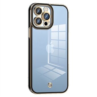 Til iPhone 13 Pro 6,1 tommer gennemsigtigt TPU-cover Stødabsorberende airbagdesign Elektrobelagt bagcover med plastiklinsefilm