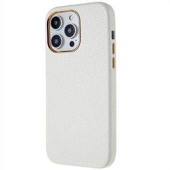 PU læderbelagt pc-telefoncover til iPhone 13 Pro 6,1 tommer, Litchi Texture Drop Protection Bagcover