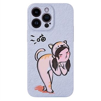 Cartoon Cat Girl / Hunde Dreng etui til iPhone 13 Pro 6,1 tommer Hard PC Mønster Udskrivning Par Telefon Cover