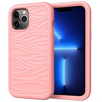 Telefoncover til iPhone 13 Pro 6,1 tommer aftageligt 2-i-1 PC+Silicone Shell Anti-Slip Wave Texture Cover