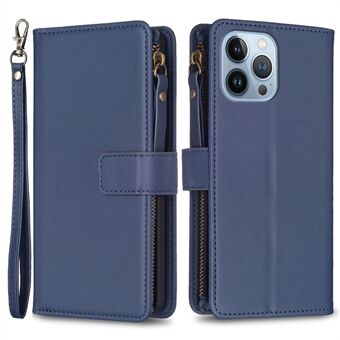 BF Style-19 Lynlås Pocket Stand Case til iPhone 13 Pro , Pung PU Læder Stødsikkert telefoncover