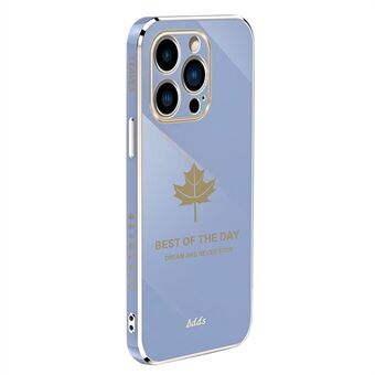Til iPhone 13 Pro 6,1 tommer Straight Edge 6D galvaniseret telefoncover Maple Leaf Glossy TPU-cover