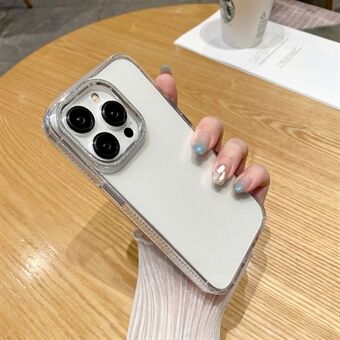 Gennemsigtigt telefoncover til iPhone 13 Pro 6,1 tommer Glitter-kameraramme TPU+PC-cover